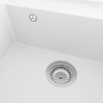 Kitchen Sink with Overflow Hole White Granite Payday Deals