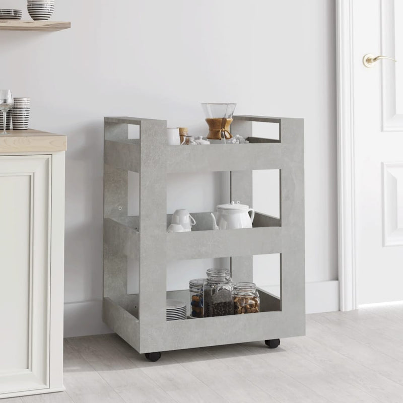 Kitchen Trolley Concrete Grey 60x45x80 cm Engineered Wood Payday Deals
