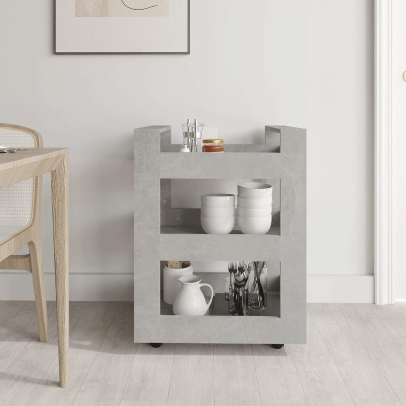 Kitchen Trolley Concrete Grey 60x45x80 cm Engineered Wood Payday Deals