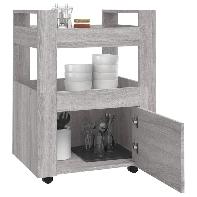 Kitchen Trolley Grey Sonoma 60x45x80 cm Engineered Wood Payday Deals