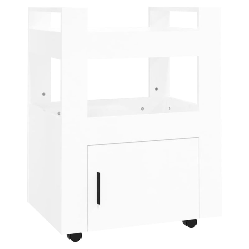 Kitchen Trolley High Gloss White 60x45x80 cm Engineered Wood Payday Deals