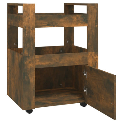 Kitchen Trolley Smoked Oak 60x45x80 cm Engineered Wood Payday Deals
