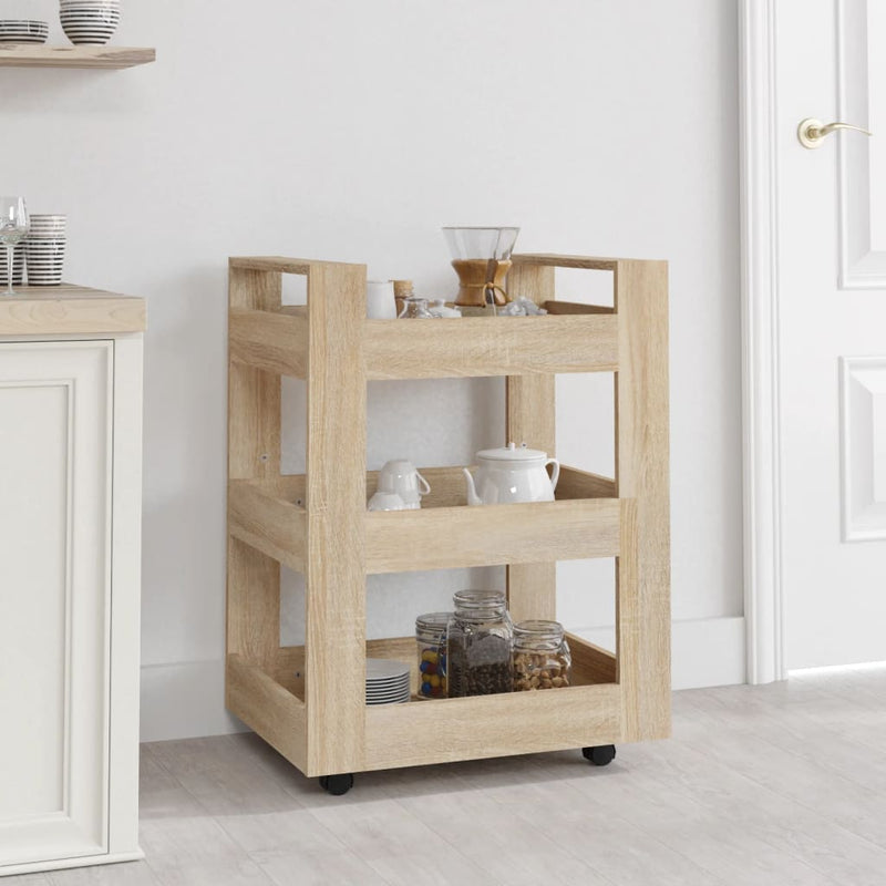 Kitchen Trolley Sonoma Oak 60x45x80 cm Engineered Wood Payday Deals