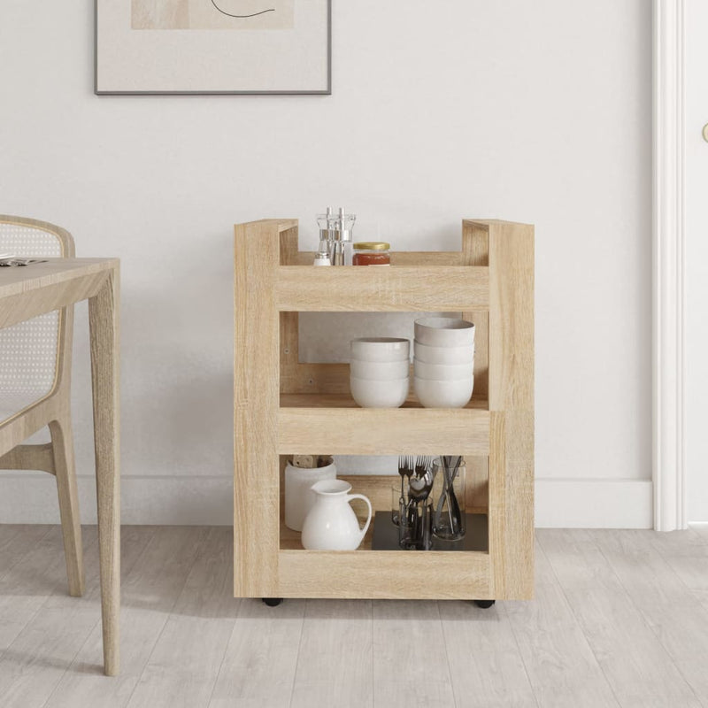 Kitchen Trolley Sonoma Oak 60x45x80 cm Engineered Wood Payday Deals