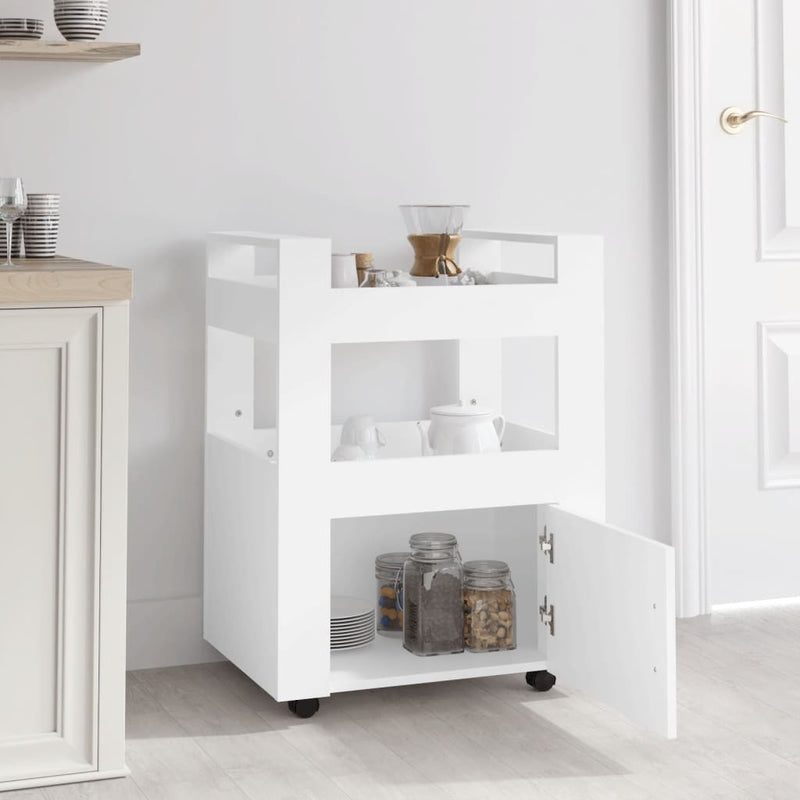 Kitchen Trolley White 60x45x80 cm Engineered Wood Payday Deals