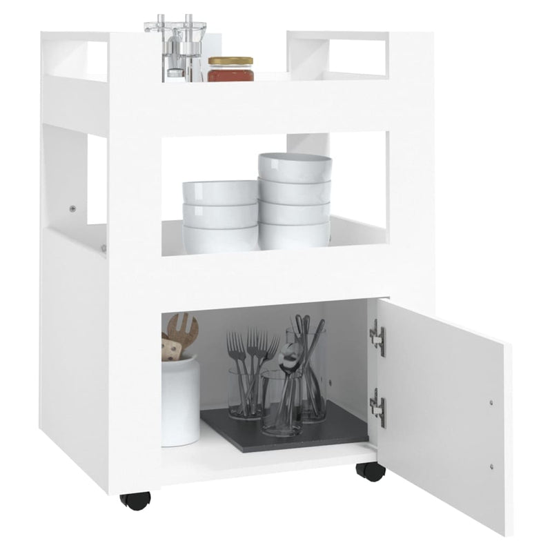 Kitchen Trolley White 60x45x80 cm Engineered Wood Payday Deals