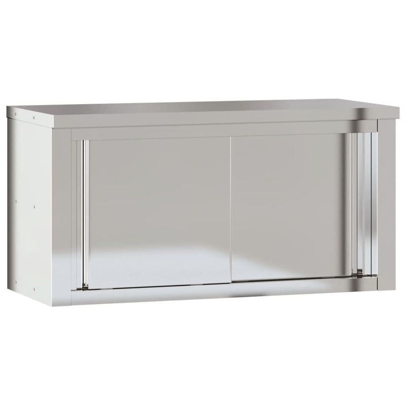 Kitchen Wall Cabinet with Sliding Doors Stainless Steel Payday Deals