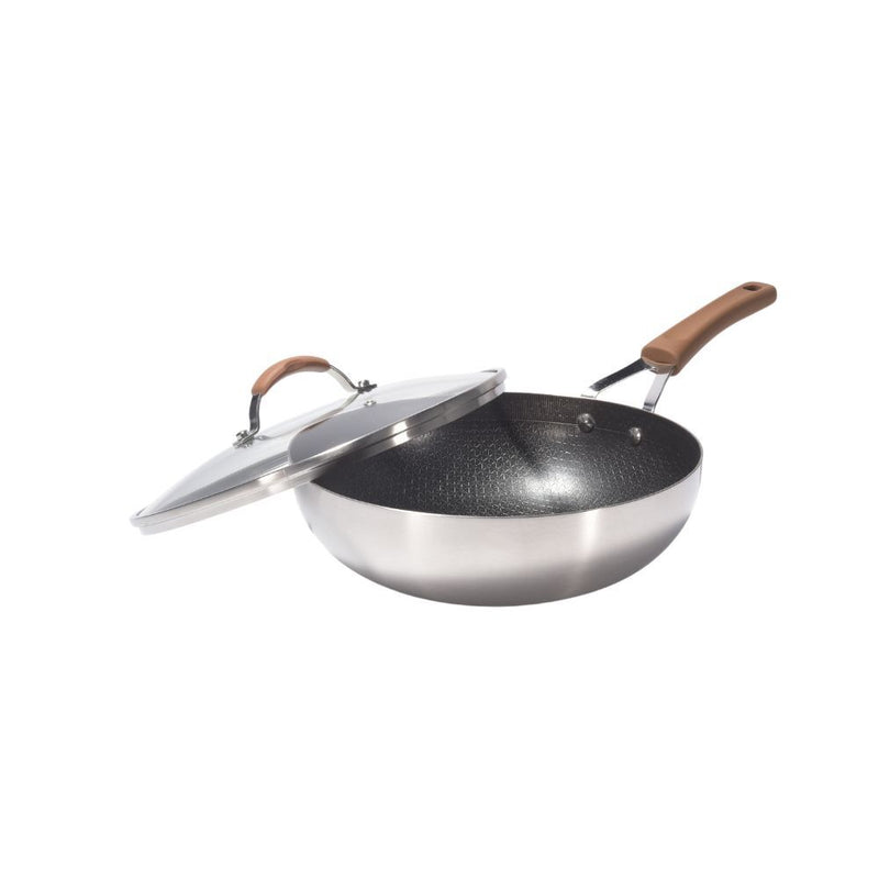 Kylin 3 Layer Stainless Steel Non Stick Noka Wok 30cm Payday Deals