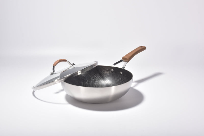 Kylin 3 Layer Stainless Steel Non Stick Noka Wok 30cm Payday Deals