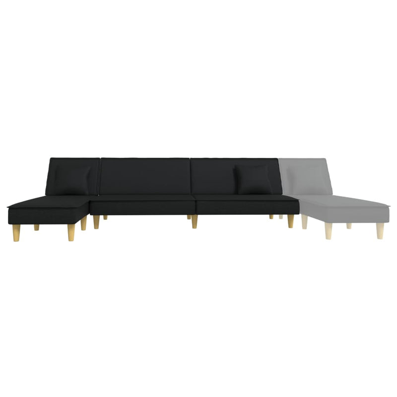 L-shaped Sofa Bed Black 255x140x70 cm Fabric Payday Deals