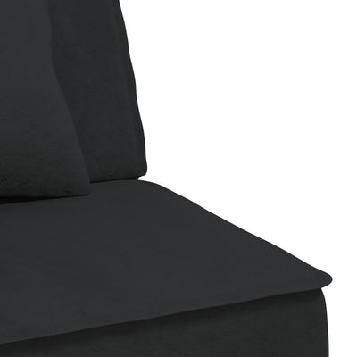 L-shaped Sofa Bed Black 255x140x70 cm Velvet Payday Deals