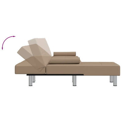 L-shaped Sofa Bed Cappuccino 255x140x70 cm Faux Leather Payday Deals