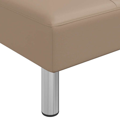 L-shaped Sofa Bed Cappuccino 255x140x70 cm Faux Leather Payday Deals