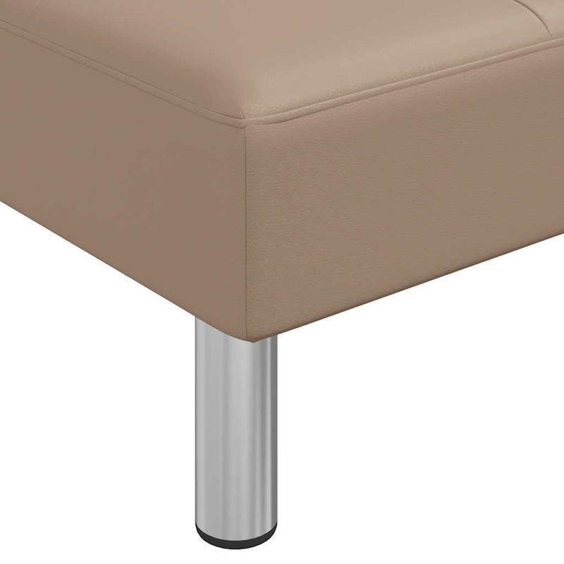L-shaped Sofa Bed Cappuccino 255x140x70 cm Faux Leather Payday Deals