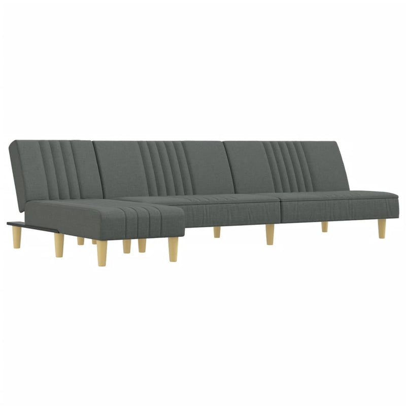 L-shaped Sofa Bed Dark Grey 255x140x70 cm Fabric Payday Deals