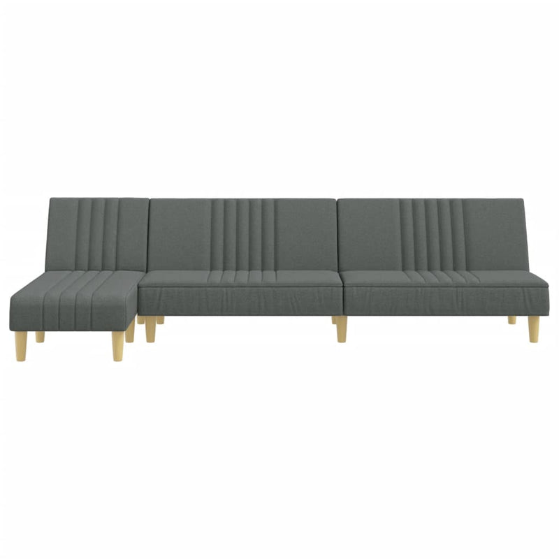 L-shaped Sofa Bed Dark Grey 255x140x70 cm Fabric Payday Deals