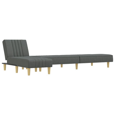 L-shaped Sofa Bed Dark Grey 255x140x70 cm Fabric Payday Deals