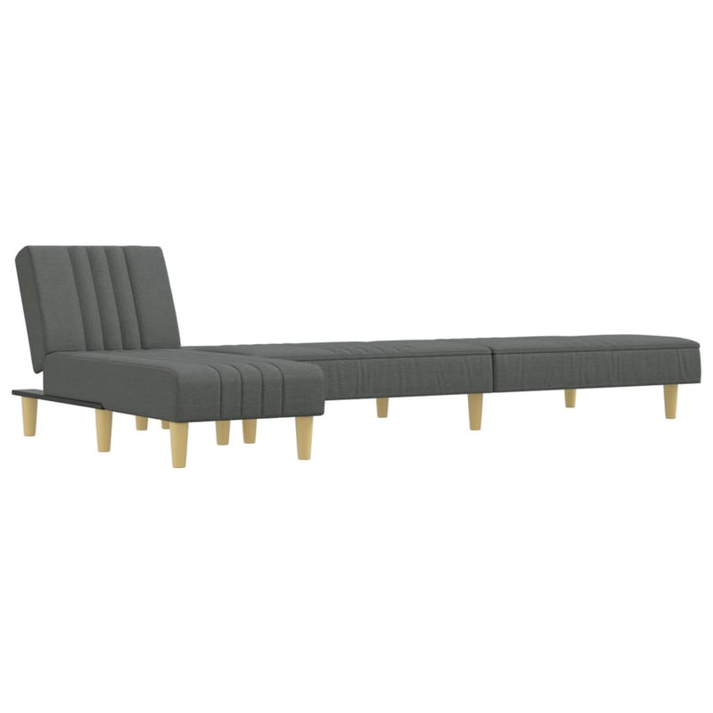 L-shaped Sofa Bed Dark Grey 255x140x70 cm Fabric Payday Deals