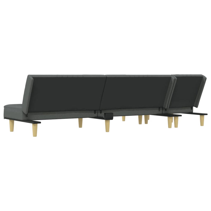 L-shaped Sofa Bed Dark Grey 255x140x70 cm Fabric Payday Deals