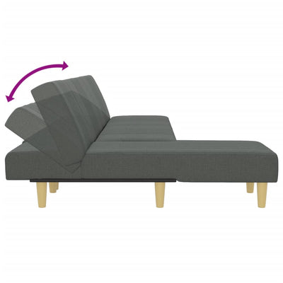 L-shaped Sofa Bed Dark Grey 255x140x70 cm Fabric Payday Deals