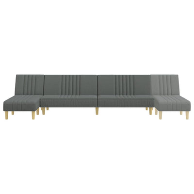 L-shaped Sofa Bed Dark Grey 255x140x70 cm Fabric Payday Deals