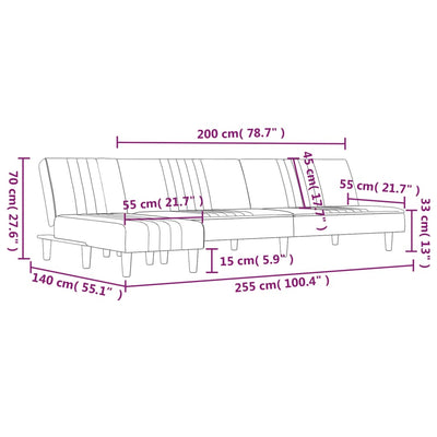 L-shaped Sofa Bed Dark Grey 255x140x70 cm Fabric Payday Deals