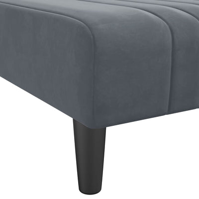 L-shaped Sofa Bed Dark Grey 260x140x70 cm Velvet Payday Deals