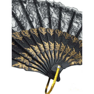 LACE FAN Hand Folding Wedding Party Bridal Spanish Costume Accessory - Black Payday Deals