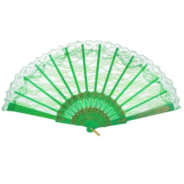 LACE FAN Hand Folding Wedding Party Bridal Spanish Costume Accessory - Green Payday Deals