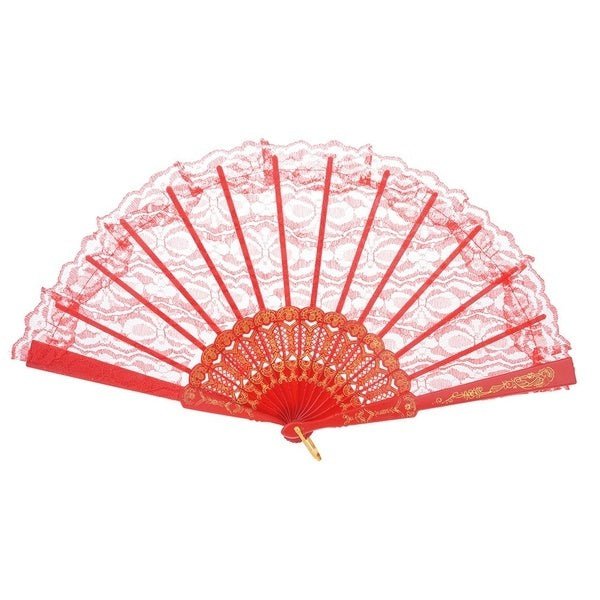 LACE FAN Hand Folding Wedding Party Bridal Spanish Costume Accessory - Red Payday Deals