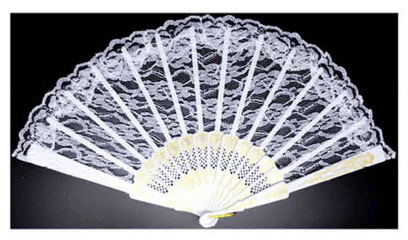 LACE FAN Hand Folding Wedding Party Bridal Spanish Costume Accessory - White Payday Deals