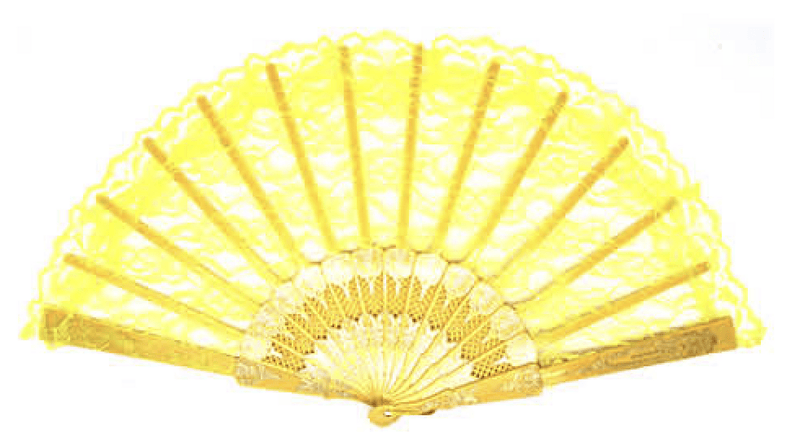 LACE FAN Hand Folding Wedding Party Bridal Spanish Costume Accessory - Yellow Payday Deals