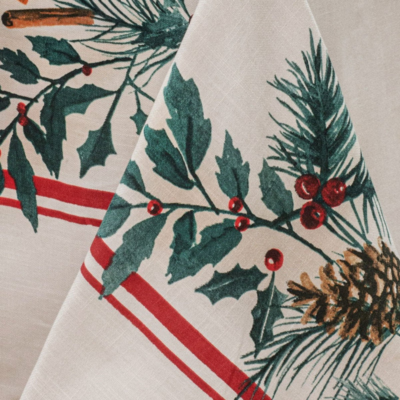 Ladelle 100% Cotton Evergreen Festive Christmas Holiday Tablecloth 150 x 230 cm Payday Deals