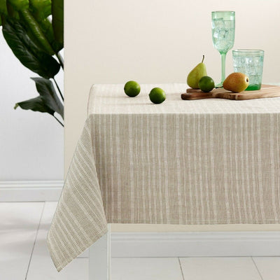 Ladelle Beige Eco Cotton Rich Tablecloth 150 x 265 cm Payday Deals