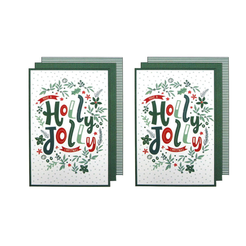 Ladelle Joyful Jolly Christmas Set of 6 Cotton Kitchen Towels Green Payday Deals