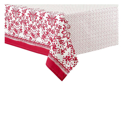 Ladelle Watercolour Floral Tablecloth 8 to 10 Seater Oblong 150 x 265 cm Red
