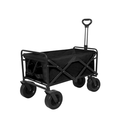 Lambu Garden Camping Trolley Outdoor Garden Wagon Cart Folding Widen Large Picnic Black Payday Deals