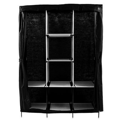 Large Portable Clothes Closet Canvas Wardrobe Storage Organizer with Shelves Payday Deals