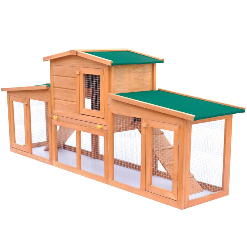 Large Rabbit Hutch Small Animal House Pet Cage with Roofs Wood Payday Deals