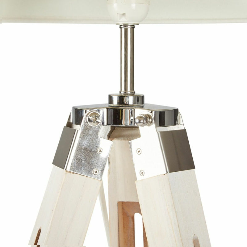 LARGE TRIPOD FLOOR LAMP Linen Shade Modern Light Retro Vintage Wooden Payday Deals