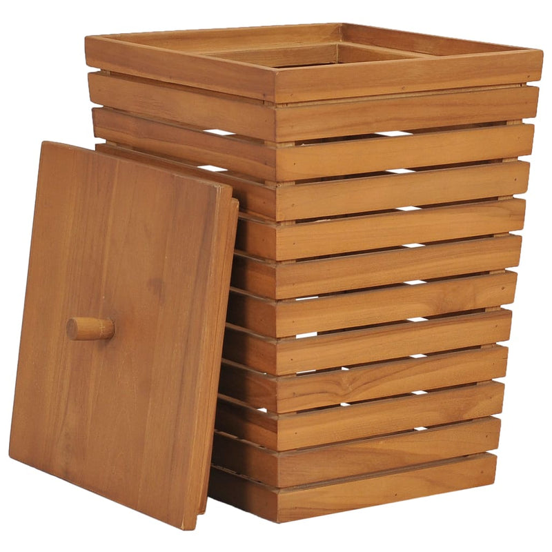 Laundry Basket 30x30x45 cm Solid Teak Wood Payday Deals