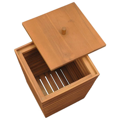 Laundry Basket 30x30x45 cm Solid Teak Wood Payday Deals