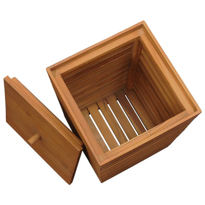 Laundry Basket 30x30x45 cm Solid Teak Wood Payday Deals