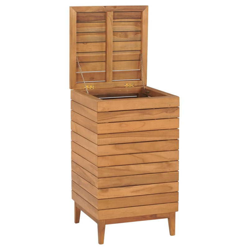 Laundry Basket 40x40x70 cm Solid Teak Wood Payday Deals