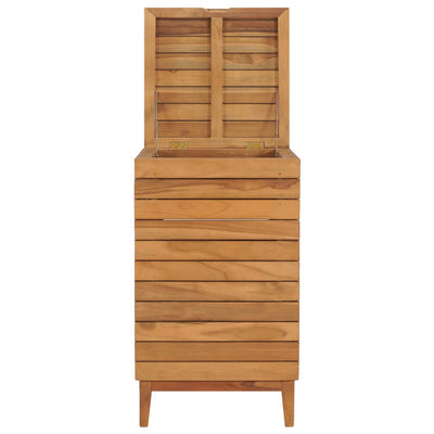Laundry Basket 40x40x70 cm Solid Teak Wood Payday Deals