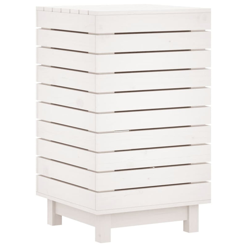 Laundry Basket White 44x44x76 cm Solid Wood Pine Payday Deals