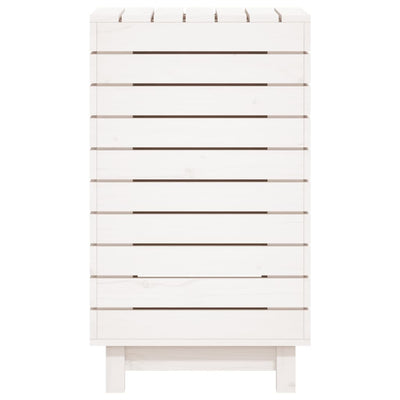 Laundry Basket White 44x44x76 cm Solid Wood Pine Payday Deals