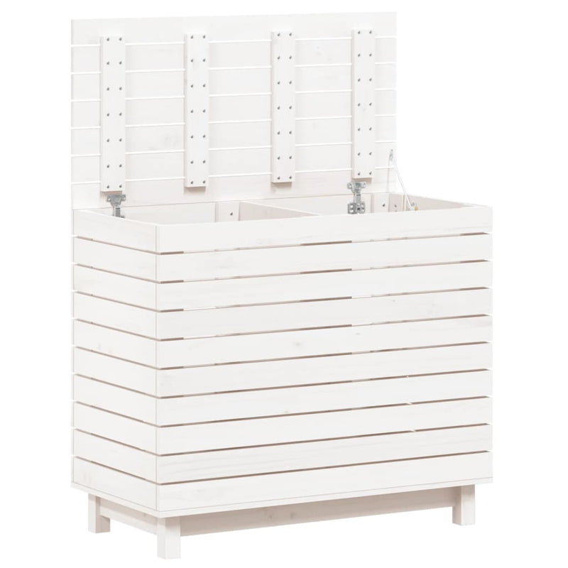 Laundry Basket White 88.5x44x76 cm Solid Wood Pine Payday Deals