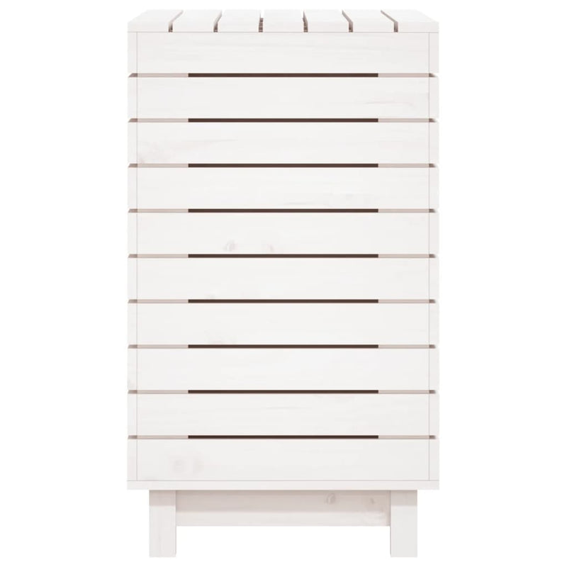 Laundry Basket White 88.5x44x76 cm Solid Wood Pine Payday Deals