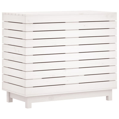 Laundry Basket White 88.5x44x76 cm Solid Wood Pine Payday Deals